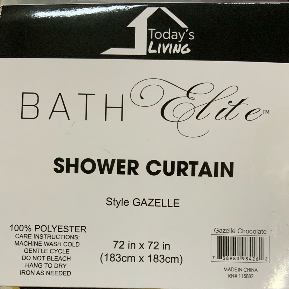 Animal Print Shower Curtain Fabric Gazelle Collection Chocolate Brown 72 X 72 in - Picture 5 of 9